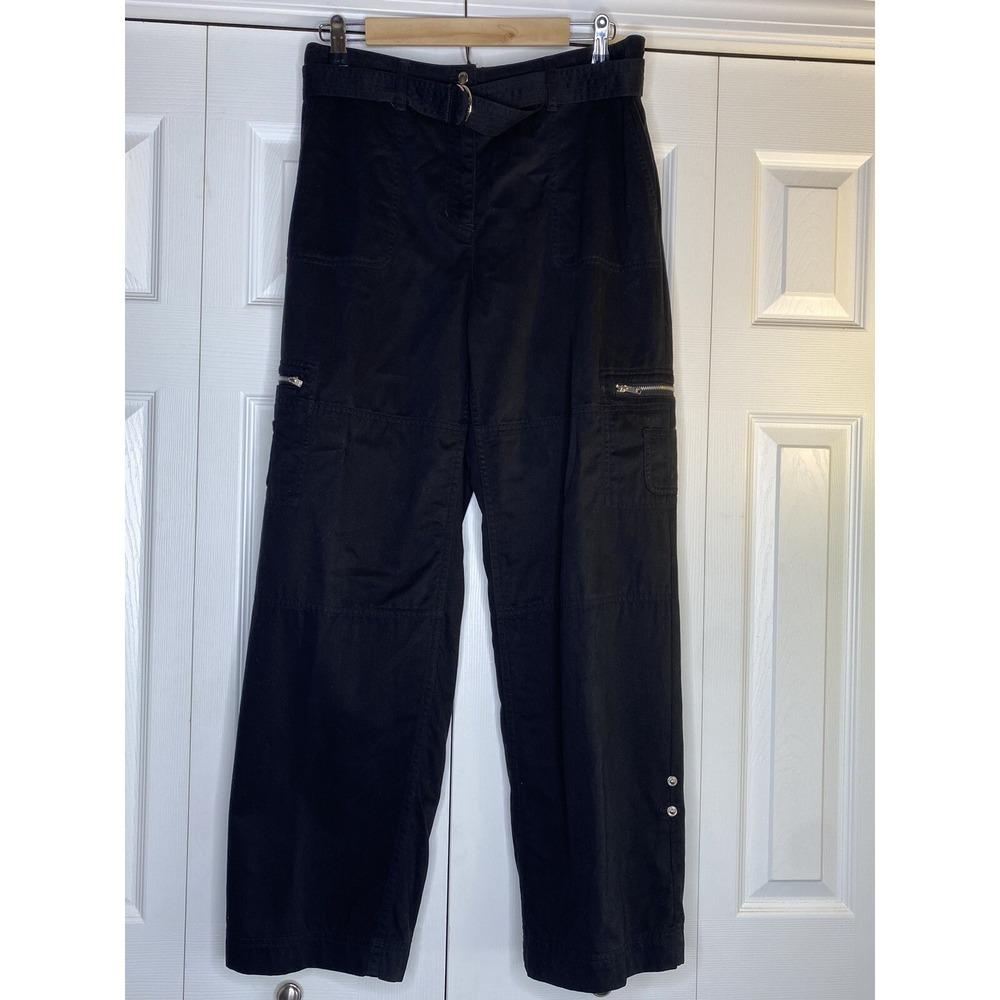 Cargo Pants Roll-up Tab Signature Jones New York 100% Cotton Outdoor Cotton Sz 8